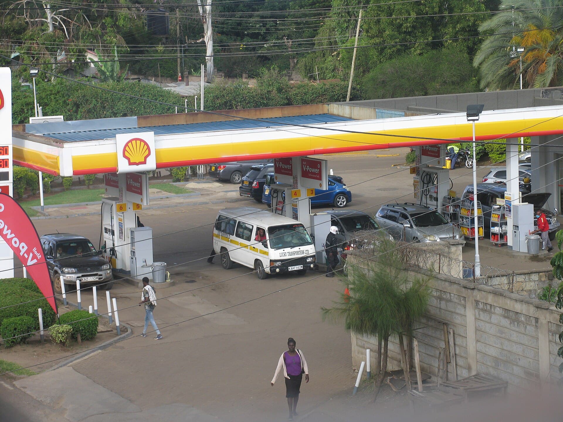 Petrol station forecourt