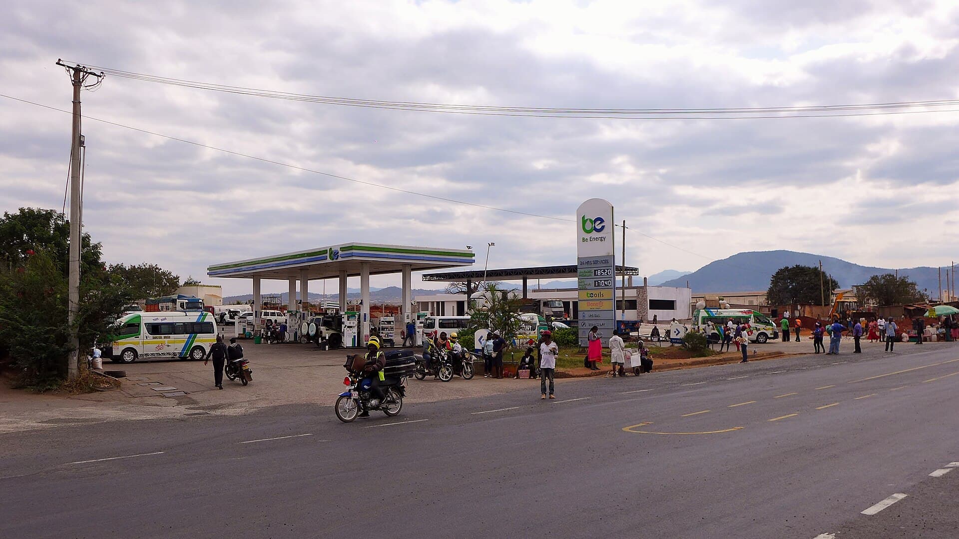 Petrol station forecourt